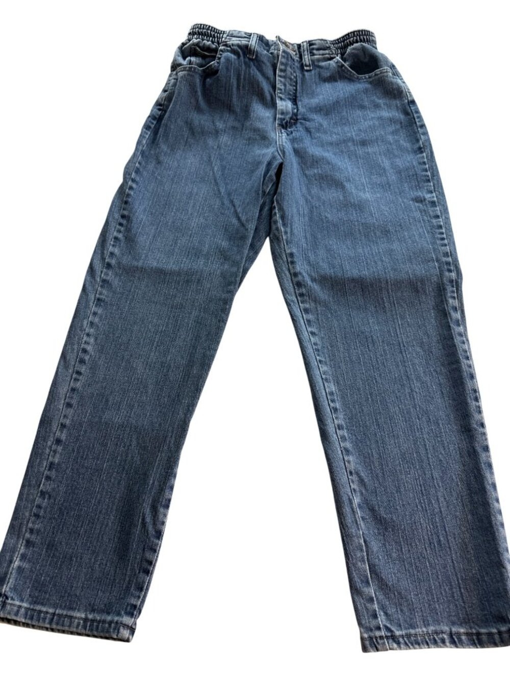 Y2k Lee High Rise Jeans 10 Petites Cotton Side Elastic Stretch Waist Grunge - Picture 7 of 7